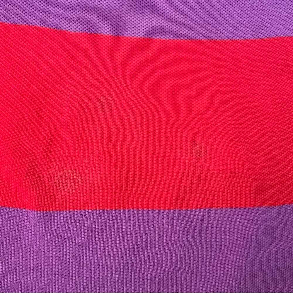 Y2K Ralph Lauren polo shirt women’s M red,green,purple,red striped golf shirt - Picture 8 of 8